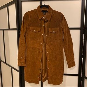 Brown leather bottom up jacket
